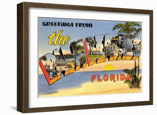 Greetings from Palm Beaches, Florida-null-Framed Art Print