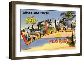 Greetings from Palm Beaches, Florida-null-Framed Art Print