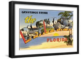 Greetings from Palm Beaches, Florida-null-Framed Art Print