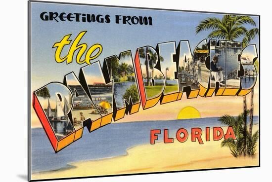 Greetings from Palm Beaches, Florida-null-Mounted Art Print