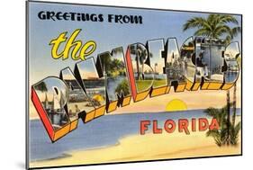 Greetings from Palm Beaches, Florida-null-Mounted Art Print