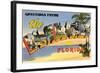 Greetings from Palm Beaches, Florida-null-Framed Art Print