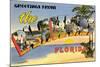 Greetings from Palm Beaches, Florida-null-Mounted Art Print