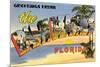 Greetings from Palm Beaches, Florida-null-Mounted Art Print