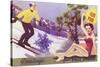 Greetings from Palm Springs, Skier and Swimmer-null-Stretched Canvas