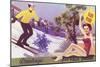 Greetings from Palm Springs, Skier and Swimmer-null-Mounted Art Print