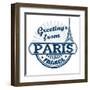 Greetings From Paris Stamp-radubalint-Framed Art Print