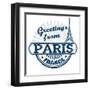 Greetings From Paris Stamp-radubalint-Framed Art Print