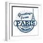 Greetings From Paris Stamp-radubalint-Framed Art Print