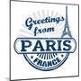 Greetings From Paris Stamp-radubalint-Mounted Art Print