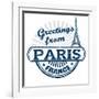 Greetings From Paris Stamp-radubalint-Framed Art Print