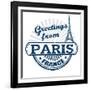 Greetings From Paris Stamp-radubalint-Framed Art Print