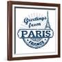 Greetings From Paris Stamp-radubalint-Framed Art Print