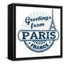 Greetings From Paris Stamp-radubalint-Framed Stretched Canvas