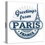 Greetings From Paris Stamp-radubalint-Stretched Canvas