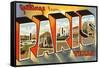 Greetings from Paris, Texas-null-Framed Stretched Canvas