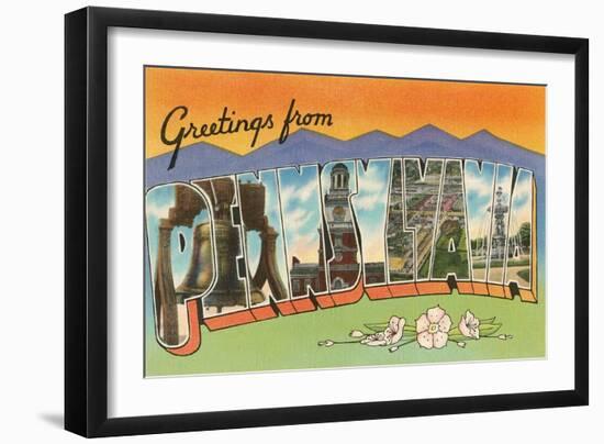 Greetings from Pennsylvania-null-Framed Art Print