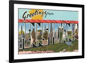 Greetings from Pennsylvania-null-Framed Art Print