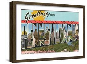 Greetings from Pennsylvania-null-Framed Art Print