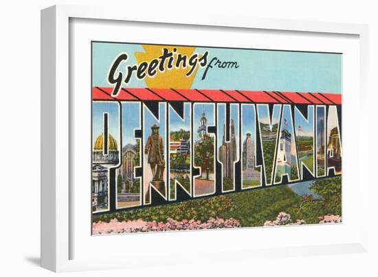 Greetings from Pennsylvania-null-Framed Art Print