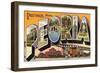 Greetings from Peoria, Illinois-null-Framed Art Print