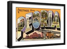 Greetings from Peoria, Illinois-null-Framed Art Print