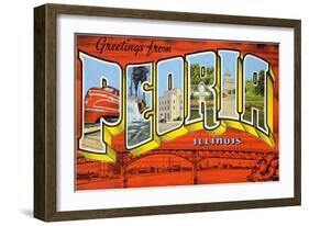 Greetings from Peoria, Illinois-null-Framed Art Print