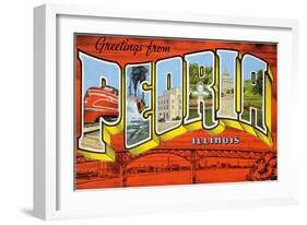 Greetings from Peoria, Illinois-null-Framed Art Print