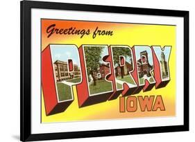 Greetings from Perry, Iowa-null-Framed Premium Giclee Print