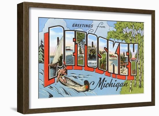 Greetings from Petoskey, Michigan-null-Framed Art Print