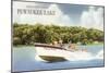 Greetings from Pewaukee Lake-null-Mounted Art Print