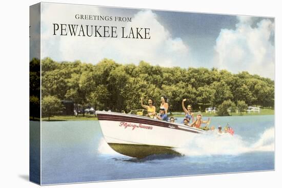 Greetings from Pewaukee Lake-null-Stretched Canvas
