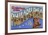 Greetings from Philadelphia, Pennsylvania-null-Framed Premium Giclee Print