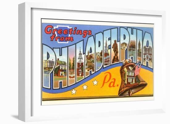 Greetings from Philadelphia, Pennsylvania-null-Framed Art Print