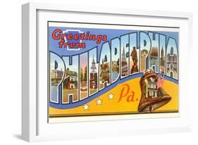 Greetings from Philadelphia, Pennsylvania-null-Framed Art Print