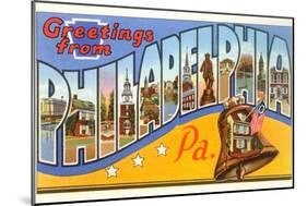 Greetings from Philadelphia, Pennsylvania-null-Mounted Art Print