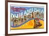 Greetings from Philadelphia, Pennsylvania-null-Framed Premium Giclee Print