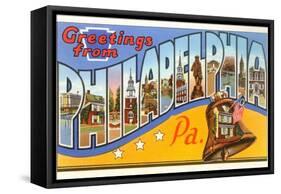 Greetings from Philadelphia, Pennsylvania-null-Framed Stretched Canvas