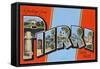 Greetings from Pierre, South Dakota-null-Framed Stretched Canvas