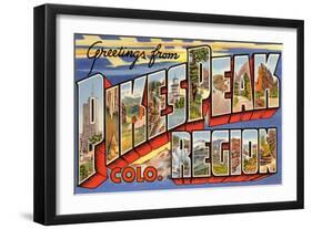 Greetings from Pikes Peak Region, Colorado-null-Framed Art Print