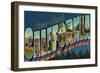 Greetings from Pismo Beach, California-Lantern Press-Framed Art Print