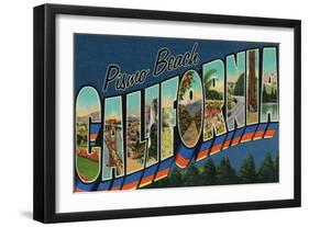 Greetings from Pismo Beach, California-Lantern Press-Framed Art Print