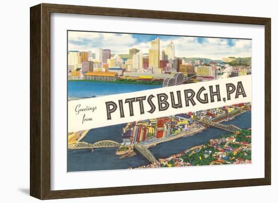 Greetings from Pittsburg, Western Pennsylvania-null-Framed Art Print