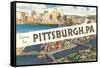 Greetings from Pittsburg, Western Pennsylvania-null-Framed Stretched Canvas