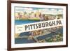 Greetings from Pittsburg, Western Pennsylvania-null-Framed Premium Giclee Print