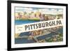 Greetings from Pittsburg, Western Pennsylvania-null-Framed Premium Giclee Print