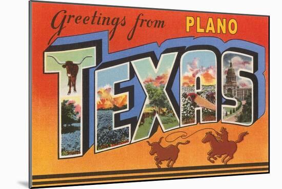 Greetings from Plano, Texas-null-Mounted Art Print