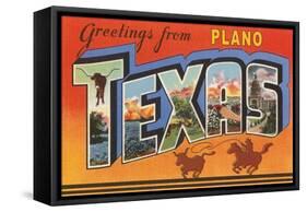 Greetings from Plano, Texas-null-Framed Stretched Canvas