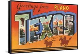 Greetings from Plano, Texas-null-Framed Stretched Canvas