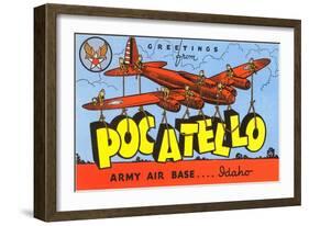 Greetings from Pocatelo, Army Base, Idaho-null-Framed Art Print